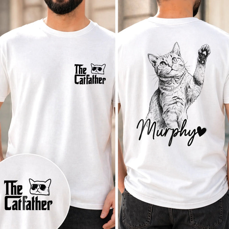 Custom Photo Unisex T-shirt - Personalized Father's Day Birthday Gifts For Dog Cat Lovers, Dog Dad And Mom, Cat Owners - Home Is Where My Pets Are