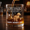 Custom Whiskey Glass - Personalized Father's Day Gifts For Dog Cat Lovers, Dog Dad And Mom, Cat Owners - Fatherhood On The Rocks