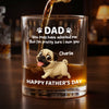 Custom Whiskey Glass - Personalized Father's Day Gifts For Dog Cat Lovers, Dog Dad And Mom, Cat Owners - Dad’s Little Boss