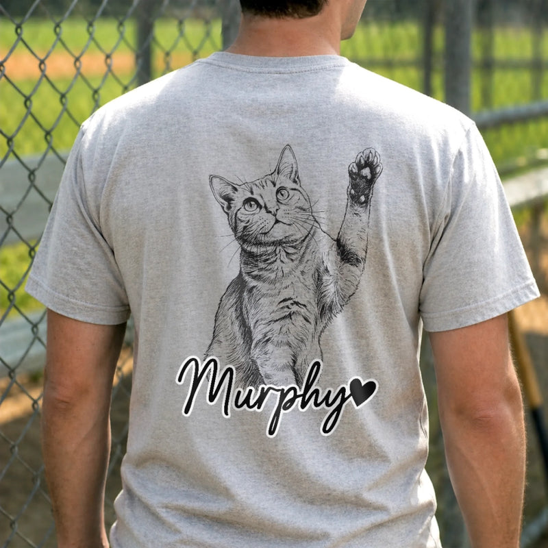Custom Photo Unisex T-shirt - Personalized Father's Day Birthday Gifts For Dog Cat Lovers, Dog Dad And Mom, Cat Owners - My Therapist Has Paws