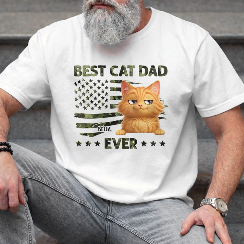 Custom Unisex T-shirt, Premium T-shirt, Hoodie - Personalized Father's Day Gifts For Dog Cat Lovers, Dog Dad And Mom, Cat Owners - Happiness Has Four Paws