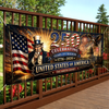 Custom Polyester Outdoor Banner - Personalized America 250th Anniversary Gifts For Mom, Dad, Brother, Sister, Kids - Stars, Stripes And Strong Roots