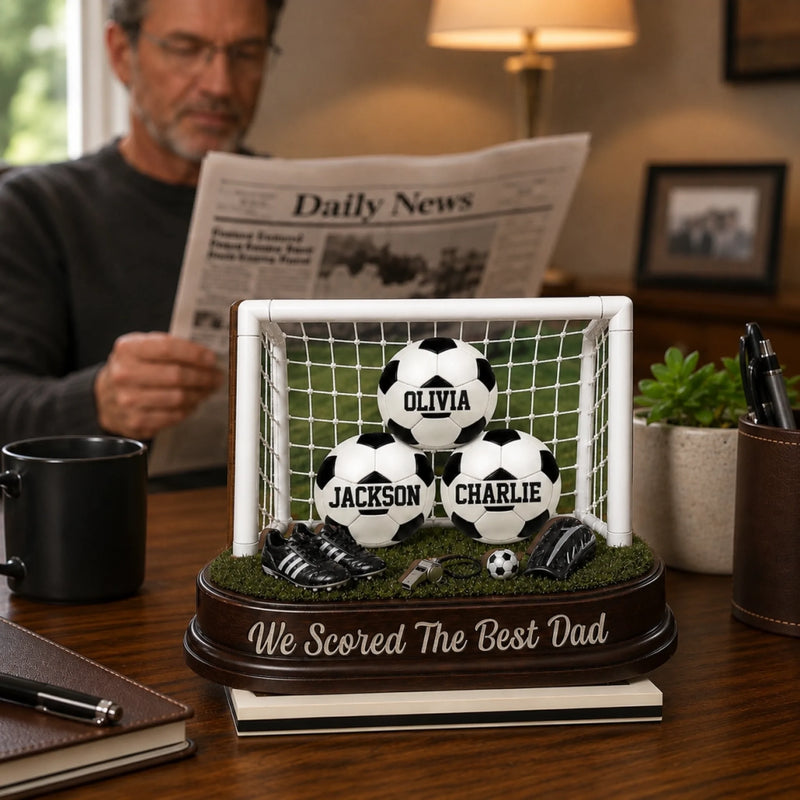 Custom LA 2026 Soccer Dad 2-Layered Wooden Plaque - Personalized Father's Day Gifts For Dad, Grandpa, Soccer Lovers, Sports Fans, Sports Lovers - Game Day, Dad Day