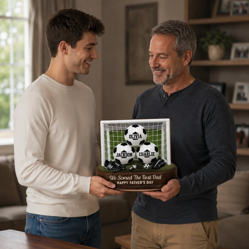 Custom LA 2026 Soccer Dad 2-Layered Wooden Plaque - Personalized Father's Day Gifts For Dad, Grandpa, Soccer Lovers, Sports Fans, Sports Lovers - Game Day, Dad Day