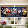 Custom Polyester Outdoor Banner - Personalized America 250th Anniversary Gifts For Mom, Dad, Brother, Sister, Kids - Celebrating Freedom And Family