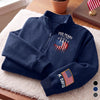 Custom Unisex Quarter Zip Sweatshirt - Personalized America 250th Anniversary Gifts For Mom, Dad, Brother, Sister, Kids - Vintage Patriot Spirit