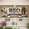 Custom Polyester Outdoor Banner - Personalized America 250th Anniversary Gifts For Mom, Dad, Brother, Sister, Kids - United Through Every Generation