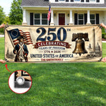 Custom Polyester Outdoor Banner - Personalized America 250th Anniversary Gifts For Mom, Dad, Brother, Sister, Kids - Proud Hearts Since The Beginning