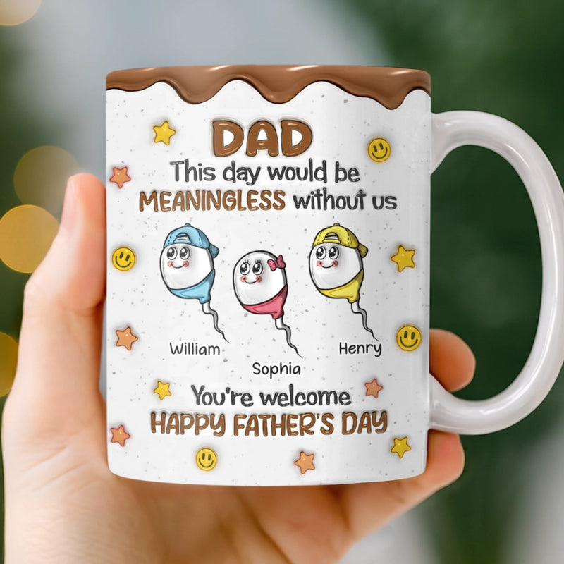 Custom 3D Inflated Effect Printed Mug - Personalized Father's Day Birthday Gifts For Dad, Grandpa - Delight In Every Sip