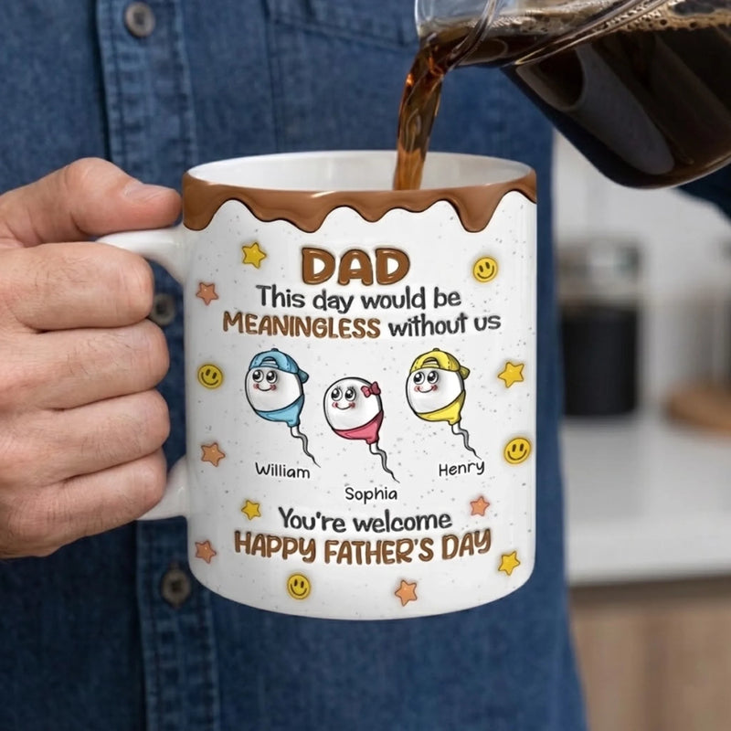 Custom 3D Inflated Effect Printed Mug - Personalized Father's Day Birthday Gifts For Dad, Grandpa - Delight In Every Sip