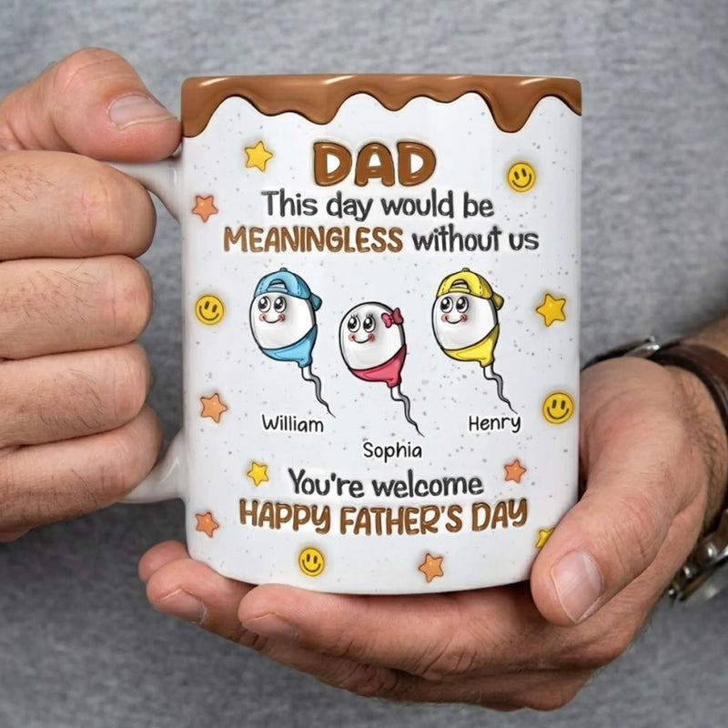 Custom 3D Inflated Effect Printed Mug - Personalized Father's Day Birthday Gifts For Dad, Grandpa - Delight In Every Sip