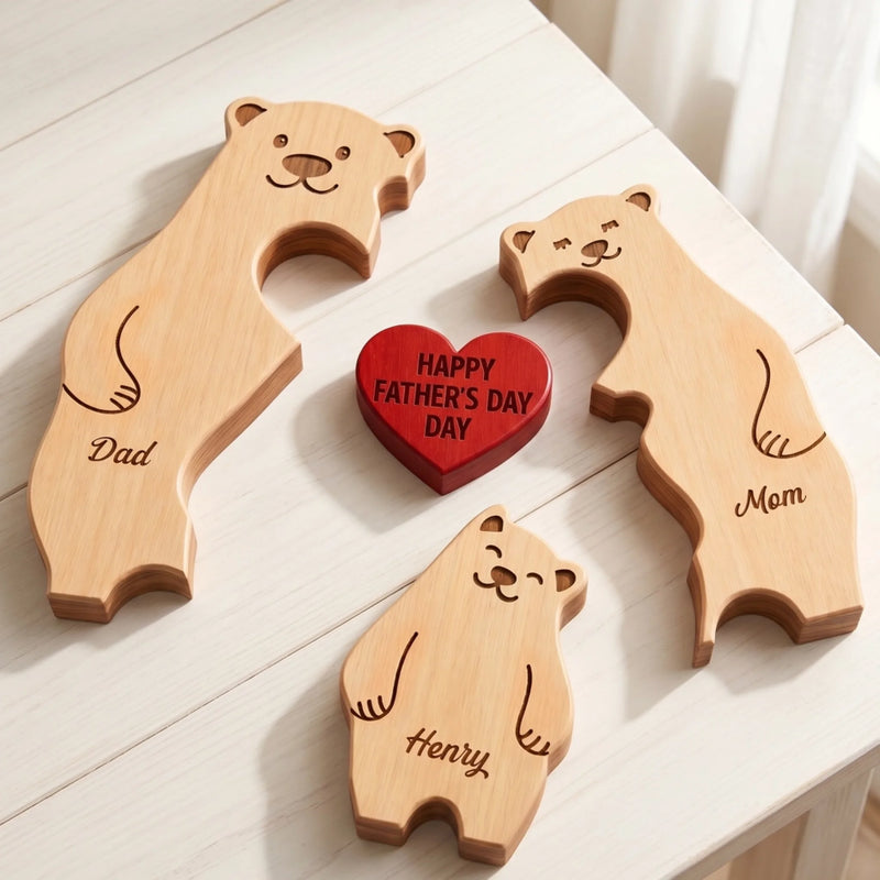 Custom Shaped Wooden Art Puzzle - Personalized Father's Day Birthday Gifts For Dad, Grandpa - Together Is Our Favorite Place
