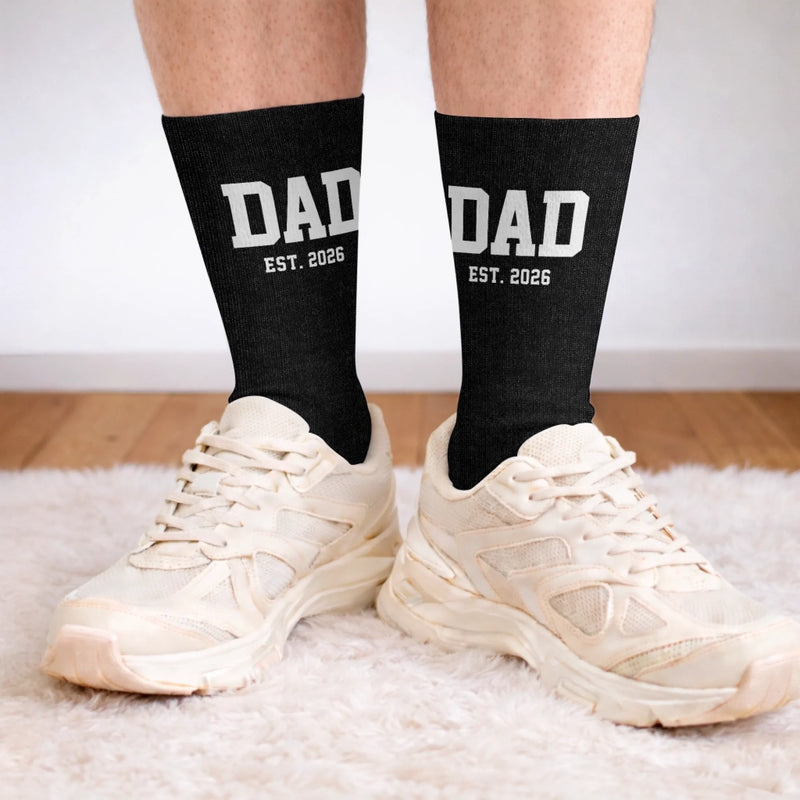 Custom Crew Socks - Personalized Father's Day Birthday Gifts For New Dads, New Grandpas - New Adventures Await