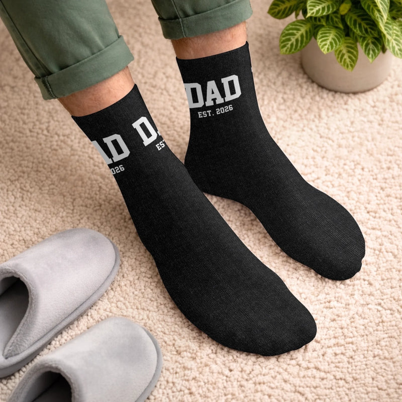 Custom Crew Socks - Personalized Father's Day Birthday Gifts For New Dads, New Grandpas - New Adventures Await