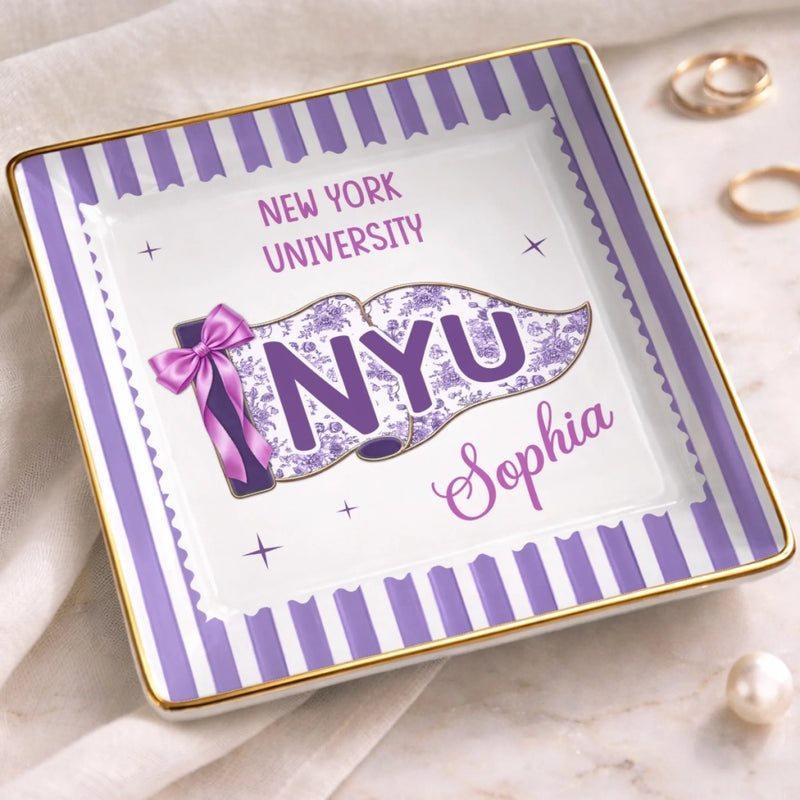 Custom Full-Print Jewelry Dish - Personalized Graduation Gifts For Him, Her - Campus Charm Moment