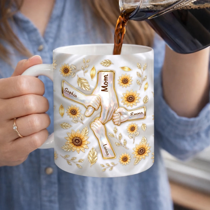 Custom 3D Inflated Effect Printed Mug - Personalized Birthday Gifts For Mom, Grandma - Her Little Sunshines