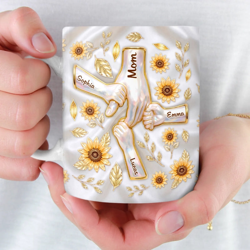 Custom 3D Inflated Effect Printed Mug - Personalized Birthday Gifts For Mom, Grandma - Her Little Sunshines