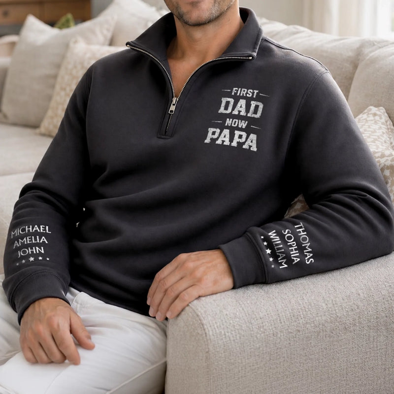 Custom Unisex Quarter Zip Sweatshirt - Personalized Father's Day Birthday Gifts For Dad, Grandpa - Dad Makes Every Memory Better