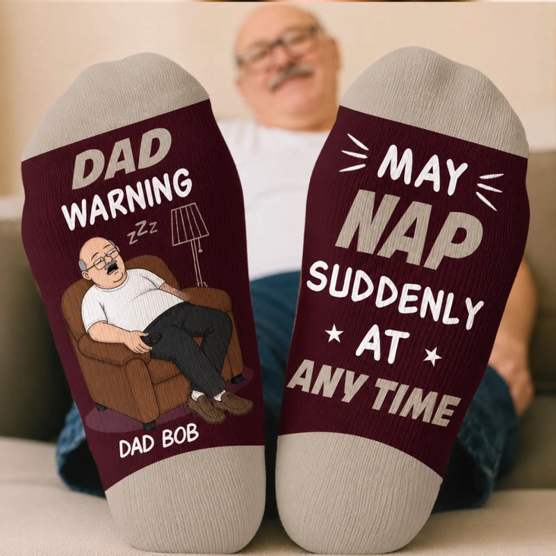 Custom Crew Socks - Personalized Father's Day Gifts For Dad, Grandpa - Sleepiest Legend Alive