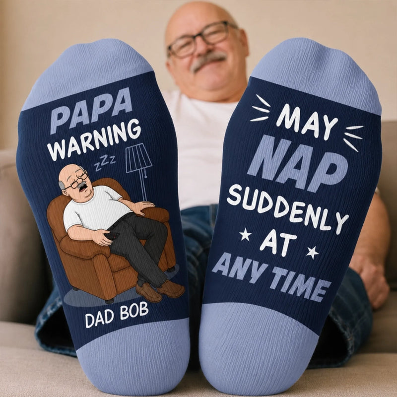 Custom Crew Socks - Personalized Father's Day Gifts For Dad, Grandpa - Sleepiest Legend Alive