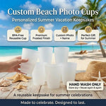 Custom Party Cups - Personalized Summer Vacation And Travel Gifts For Best Friends, Family - Hello Summer Vibes