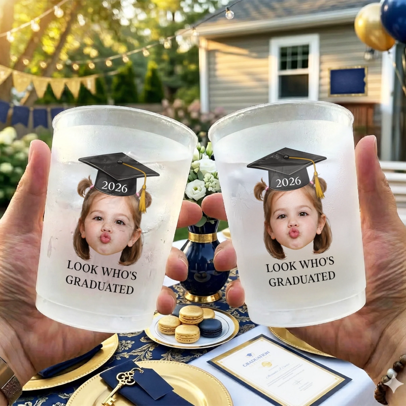 Custom Photo Graduation Cups - Personalized Graduation Gifts For Him, Her - Ready To Shine