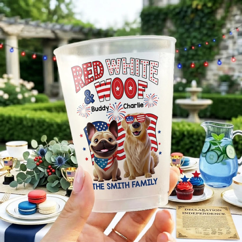 Custom Party Cups - Personalized America 250th Anniversary Gifts For Dog Lovers, Dog Dad And Mom - Paws Make Everything Better