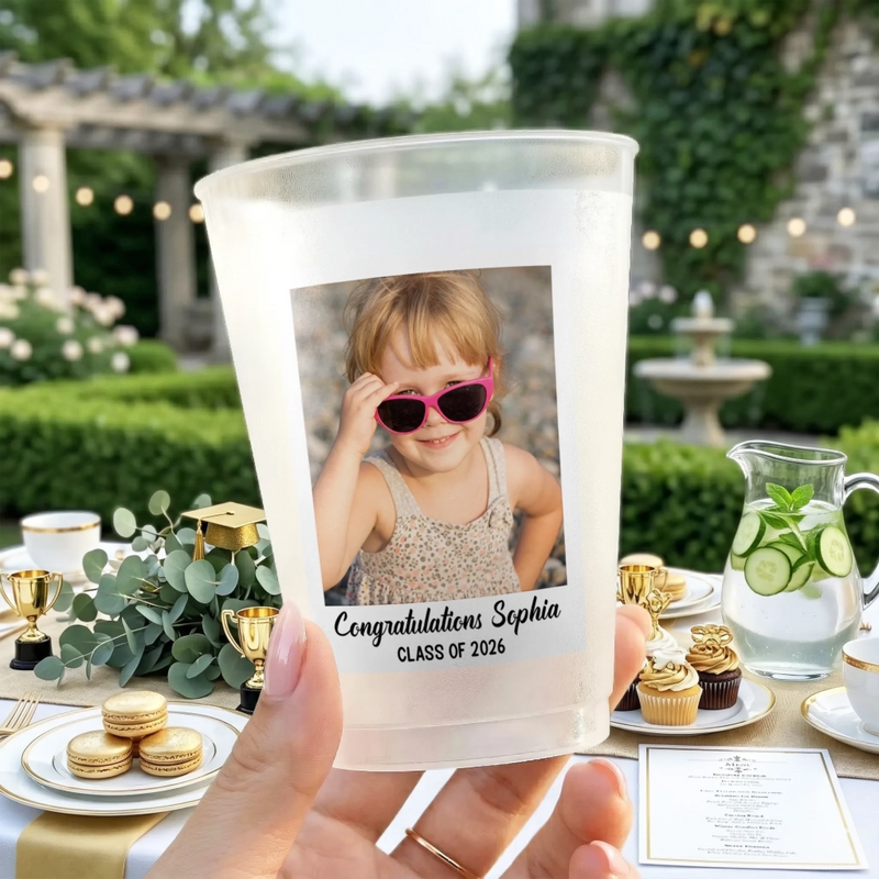 Custom Photo Graduation Cups - Personalized Graduation Gifts For Him, Her - Caps Off To You