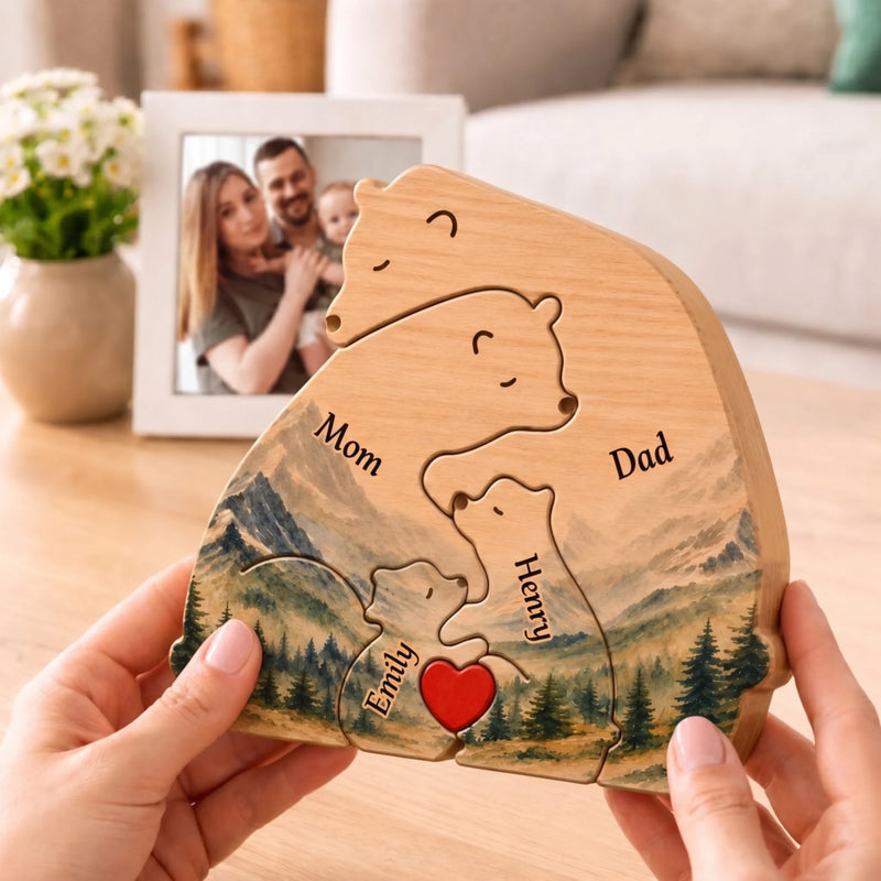 Custom Shaped Wooden Art Puzzle - Personalized Father's Day Birthday Gifts For Dad, Grandpa - Family Is Our Greatest Adventure
