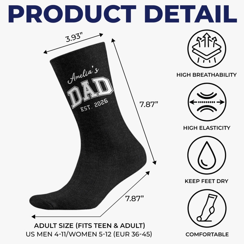 Custom Crew Socks - Personalized Father's Day Gifts For New Dads, New Grandpas - Promoted To Dad
