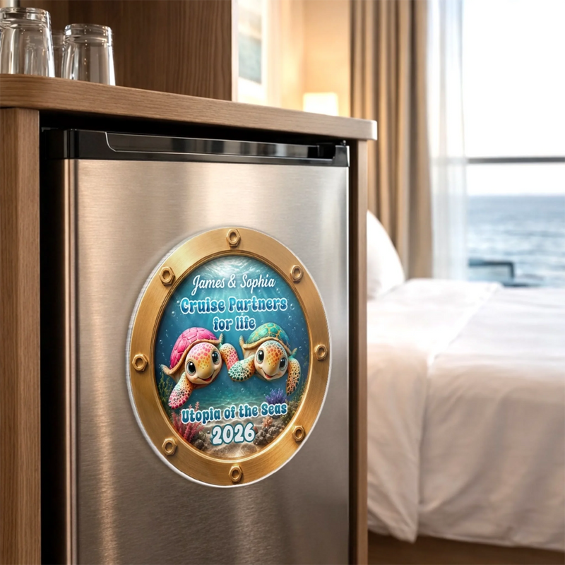 Custom Cruise Ship Door Magnet - Personalized Anniversary Wedding Gifts For Husband And Wife, Him And Her - Catch Us Cruising