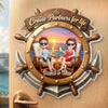 Custom Cruise Ship Door Magnet - Personalized Summer Vacation And Travel Gifts For Husband And Wife, Him And Her - Sunset Cruise Vibes