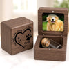 Custom Photo Wooden Pet Fur Keepsake Box - Personalized Pet Memorial Sympathy Gifts For Dogs, Cats - You Left Paw Prints On My Heart