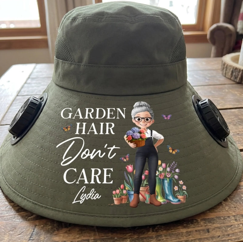 Custom Hat With Fans Solar Power - Personalized Garden Gifts For Gardeners - Garden Queen Vibes