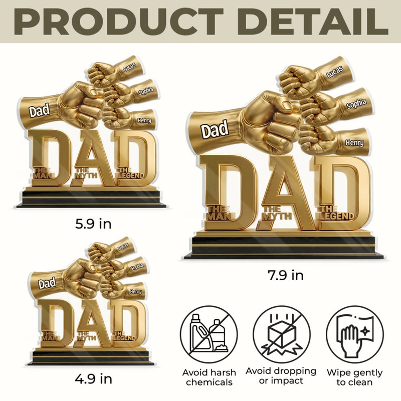 Custom Acrylic Plaque - Personalized Father's Day Birthday Gifts For Dad, Grandpa - Your Strength Grows Us