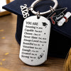 Custom Graduation Keychain - Personalized Graduation Gifts For Him, Her - Never Alone, Always Loved