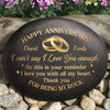 Custom Printed Rock - Personalized Anniversary Wedding Gifts For Husband And Wife, Him And Her - Our Love Blossoms Through Time