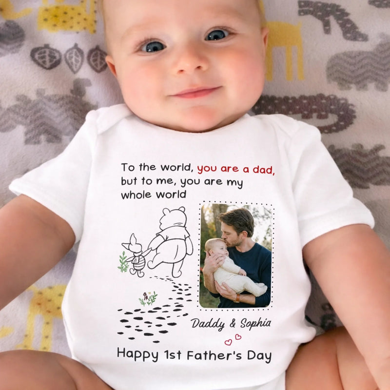 Custom Photo Baby Onesie - Personalized Baby Shower, Gender Reveal Gifts For New Dads, New Grandpas - Together We Make a Family