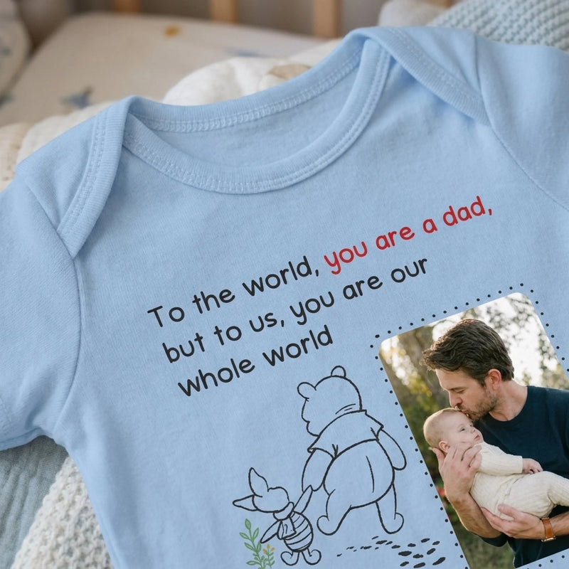 Custom Photo Baby Onesie - Personalized Baby Shower, Gender Reveal Gifts For New Dads, New Grandpas - Together We Make a Family
