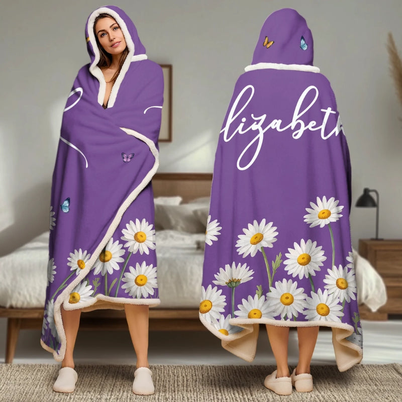 Custom Snuggle Blanket, Hoodie Blanket - Personalized Best Friend Birthday Gifts For Women, Besties, Sisters, BFF - Snuggle Season Ready