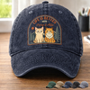 Custom Vintage Washed Denim Baseball Cap - Personalized Father's Day Gifts For Cat Lovers, Cat Mom And Dad - Living The Pawfect Life
