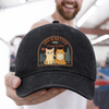 Custom Vintage Washed Denim Baseball Cap - Personalized Father's Day Gifts For Cat Lovers, Cat Mom And Dad - Living The Pawfect Life