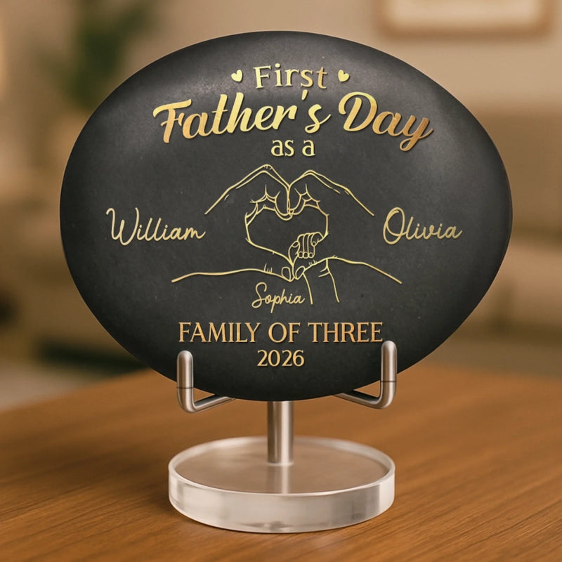 Custom Printed Rock - Personalized Father's Day, Baby Shower, Gender Reveal Gifts For New Moms, New Dads, New Parents - Love Grew Here