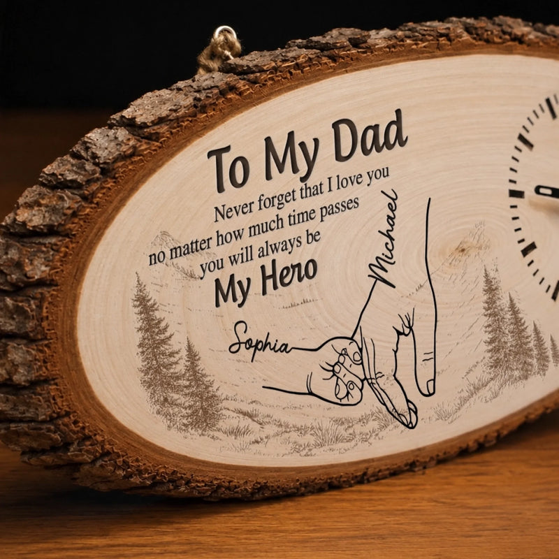 Custom Wooden Clock - Personalized Father's Day Birthday Gifts For Dad, Grandpa - Dad Always Knows The Way