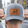 Custom Photo Leather Patch Hat - Personalized Father's Day Birthday Gifts For Dad, Grandpa - Real Men Raise Families