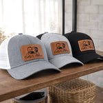 Custom Photo Leather Patch Hat - Personalized Father's Day Birthday Gifts For Dad, Grandpa - Real Men Raise Families