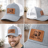 Custom Photo Leather Patch Hat - Personalized Father's Day Birthday Gifts For Dad, Grandpa - Real Men Raise Families