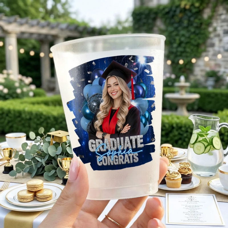 Custom Photo Graduation Cups - Personalized Graduation Gifts For Him, Her - A Toast To The Next Chapter