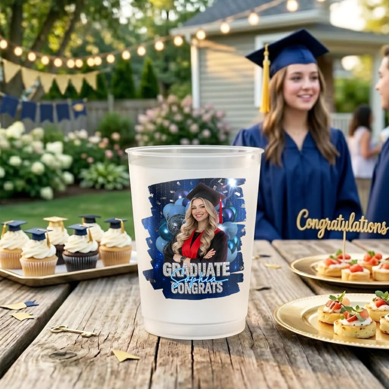 Custom Photo Graduation Cups - Personalized Graduation Gifts For Him, Her - A Toast To The Next Chapter