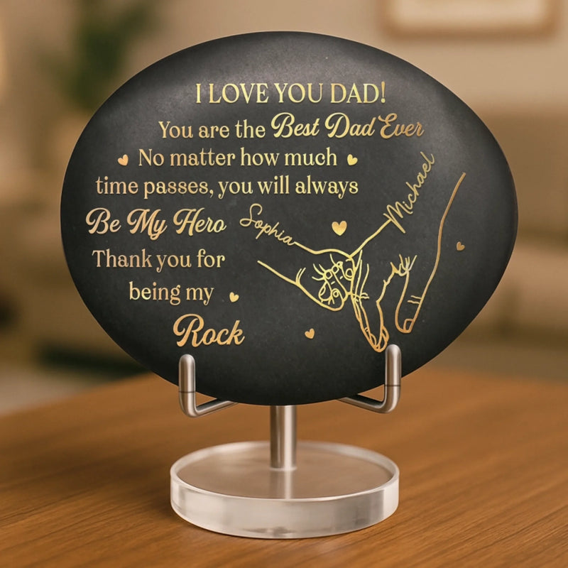 Custom Printed Rock - Personalized Father's Day Gifts For Dad, Grandpa - Family Built On Love